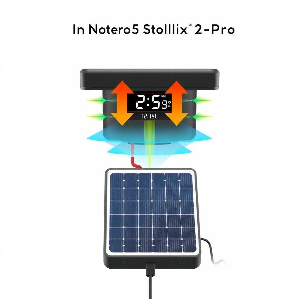 A simple illustration showing a cross-section of the Anker Solix Solarbank 2 Pro with heat