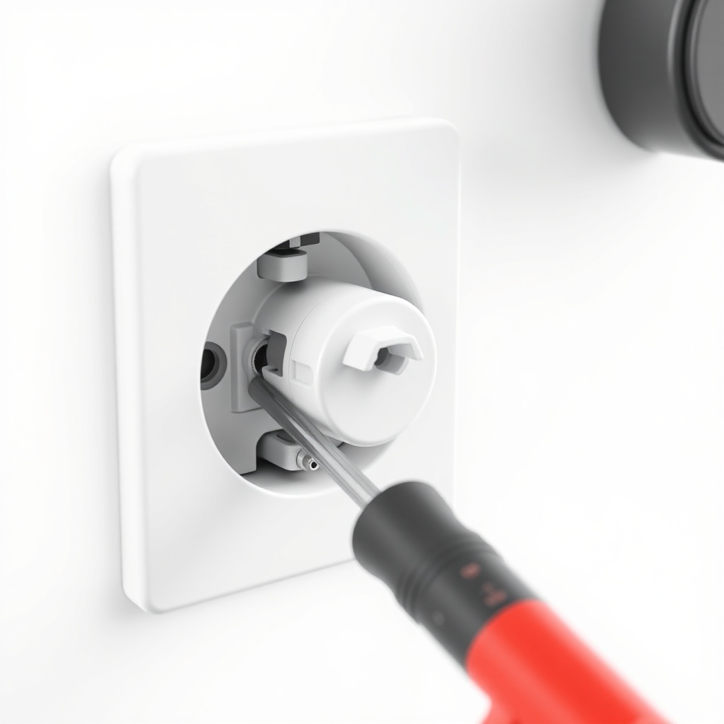 A close-up of the EcoFlow PowerStream wall outlet showing a Schuko plug inserted